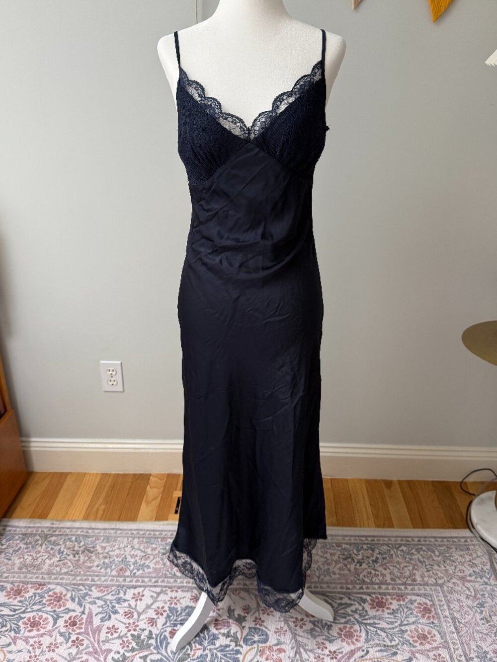 Abercrombie & Fitch Navy Lace Slip Dress Small Petite SP